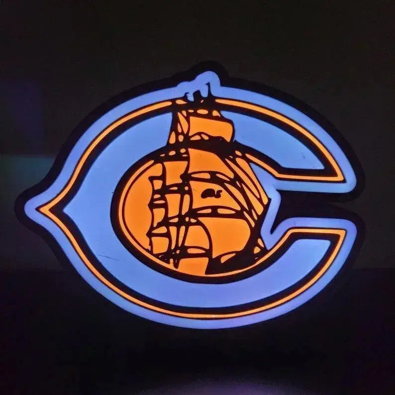 3D Printed Team Lightbox, Football fans, Team Sports, Lightbox Mancave gifts FYLZGO Signs