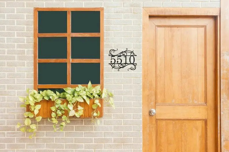 Metal House Number Sign | Address Sign | Custom Address | Traditional Address Sign | Metal Address Sign | Address Numbers | Address Plaque FYLZGO Signs
