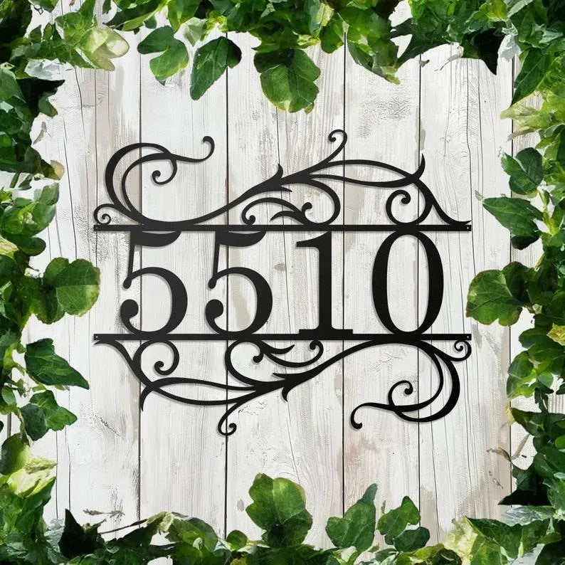 Metal House Number Sign | Address Sign | Custom Address | Traditional Address Sign | Metal Address Sign | Address Numbers | Address Plaque FYLZGO Signs