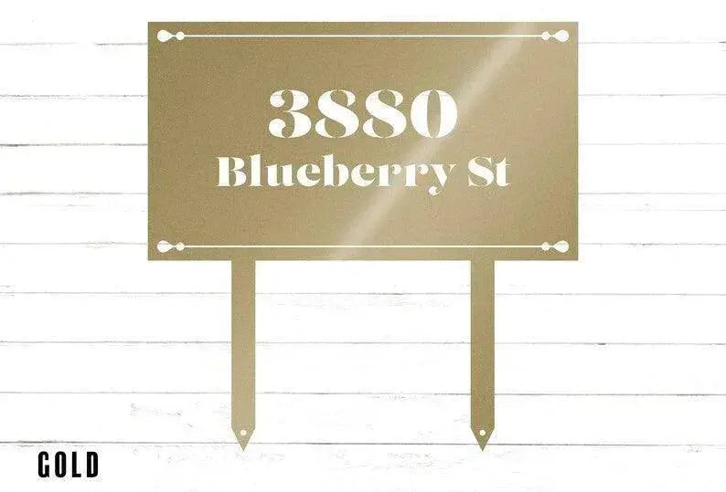 Metal Yard Stake Address Sign | Metal House Numbers | Address Sign With Stakes | Address Sign | Garden Stake Art | Outdoor Decor FYLZGO Signs