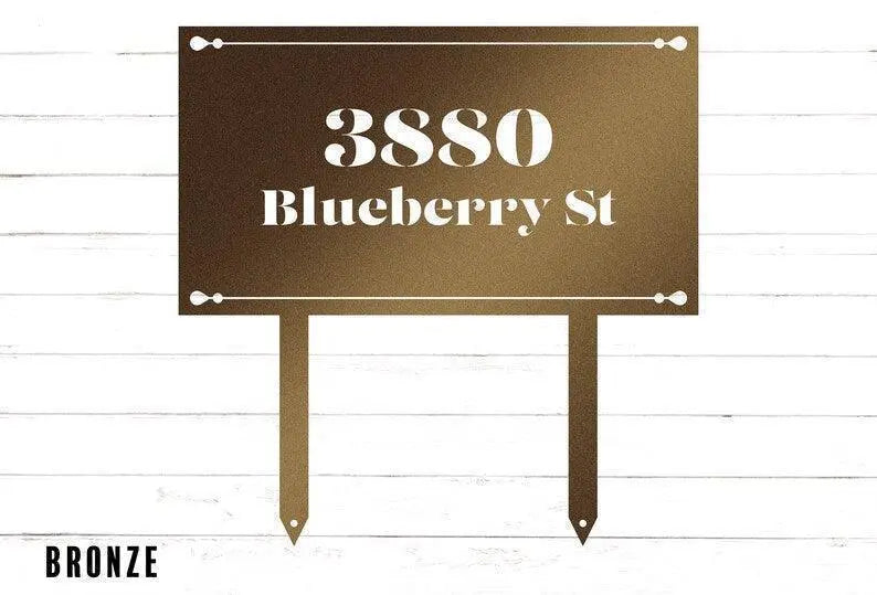 Metal Yard Stake Address Sign | Metal House Numbers | Address Sign With Stakes | Address Sign | Garden Stake Art | Outdoor Decor FYLZGO Signs