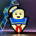 3D-Printed Stay Puft Marshmallow Man Neon LED Sign, Ghostbusters Themed Decor FYLZGO Signs