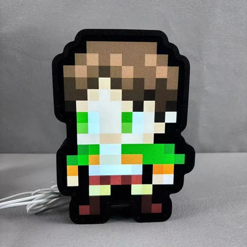 8 Inch Pixelated Anime Characters, Anime Characters Pixel Art, Anime Art, Anime Desk Lamps, Anime Light Box, Anime Inspired Lightbox Gift FYLZGO Signs