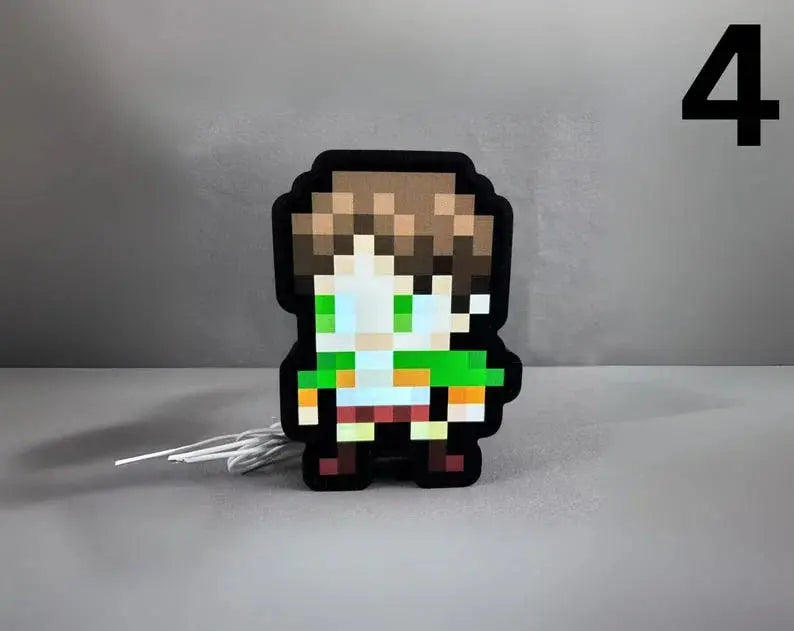 8 Inch Pixelated Anime Characters, Anime Characters Pixel Art, Anime Art, Anime Desk Lamps, Anime Light Box, Anime Inspired Lightbox Gift FYLZGO Signs