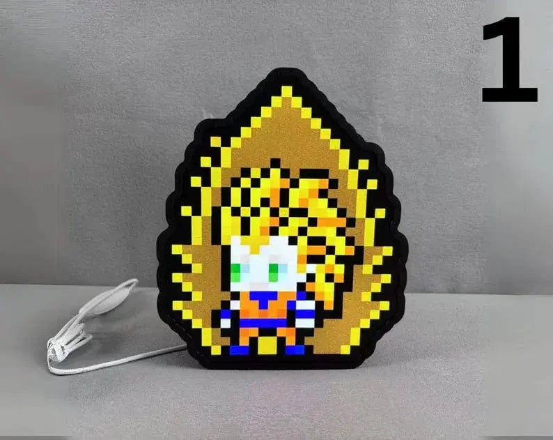 8 Inch Pixelated Anime Characters, Anime Characters Pixel Art, Anime Art, Anime Desk Lamps, Anime Light Box, Anime Inspired Lightbox Gift FYLZGO Signs