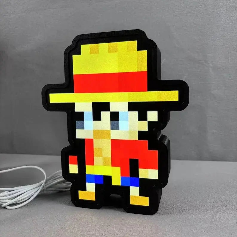 8 Inch Pixelated Anime Characters, Anime Characters Pixel Art, Anime Art, Anime Desk Lamps, Anime Light Box, Anime Inspired Lightbox Gift FYLZGO Signs